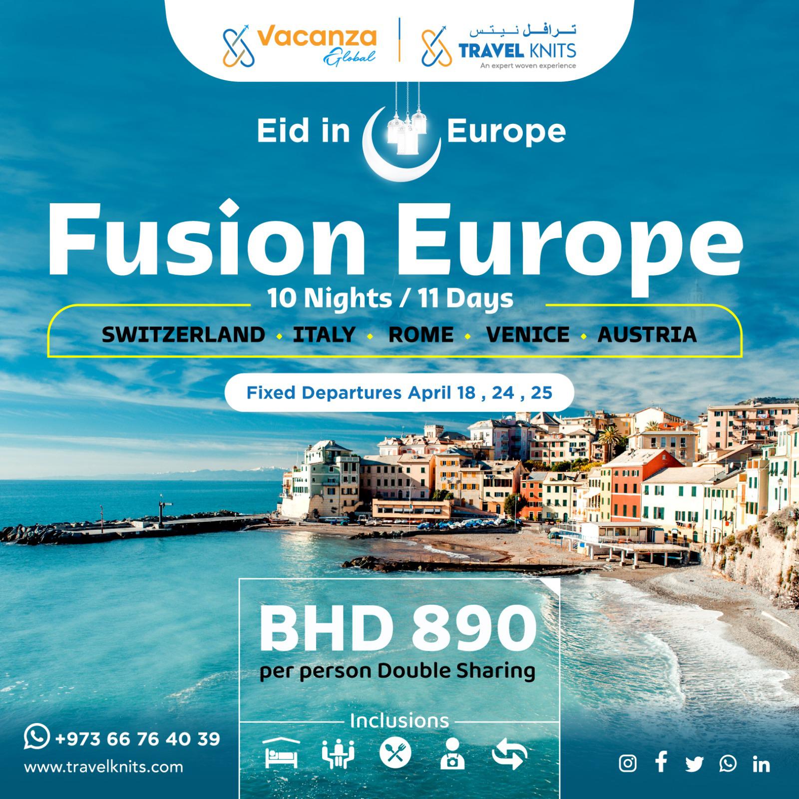 FUSION EUROPE|Europe countriesTour Packages - Book honeymoon ,family,adventure tour packages to Europe countries|Travel Knits												